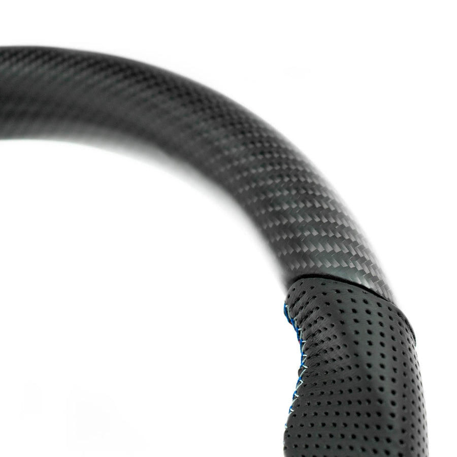 SHFT BMW F Series Flat Bottom Steering Wheel In Matte Carbon & Perforated Leather-R44 Performance