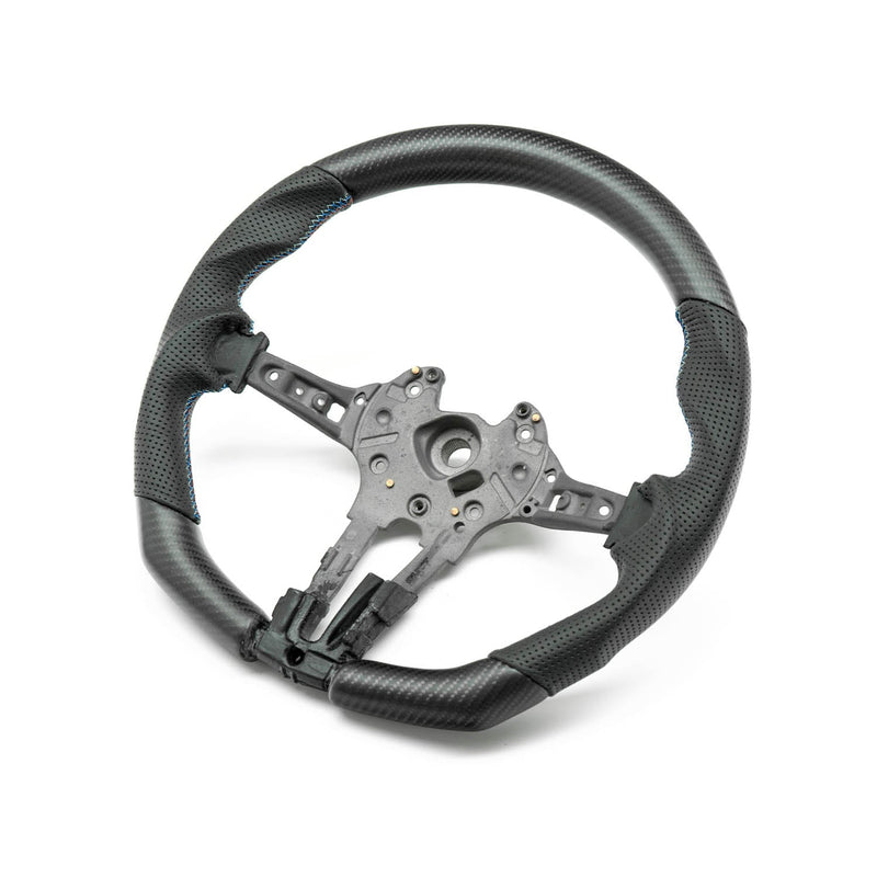 SHFT BMW F Series Flat Bottom Steering Wheel In Matte Carbon & Perforated Leather-R44 Performance