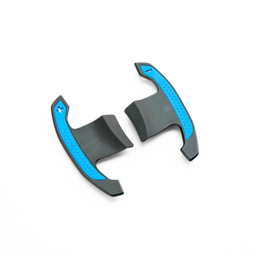 SHFT BMW G8X Style Automatic Paddle Shifters With Blue Details In Gloss Carbon Fibre (F Series & G Series)-R44 Performance