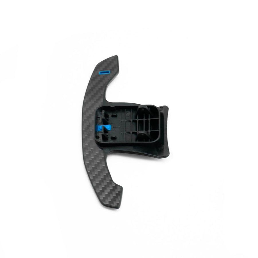 SHFT BMW G8X Style Automatic Paddle Shifters With Blue Details In Gloss Carbon Fibre (F Series & G Series)-R44 Performance