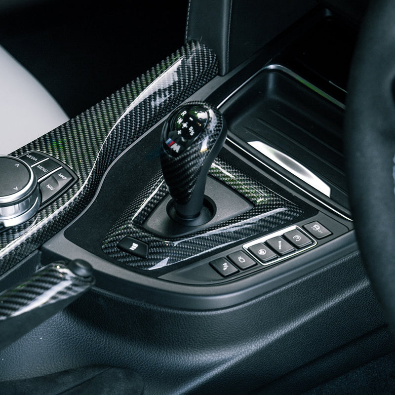 SHFT BMW M DCT Gearbox Base Trim Cover In Gloss Carbon Fibre (RHD)-R44 Performance