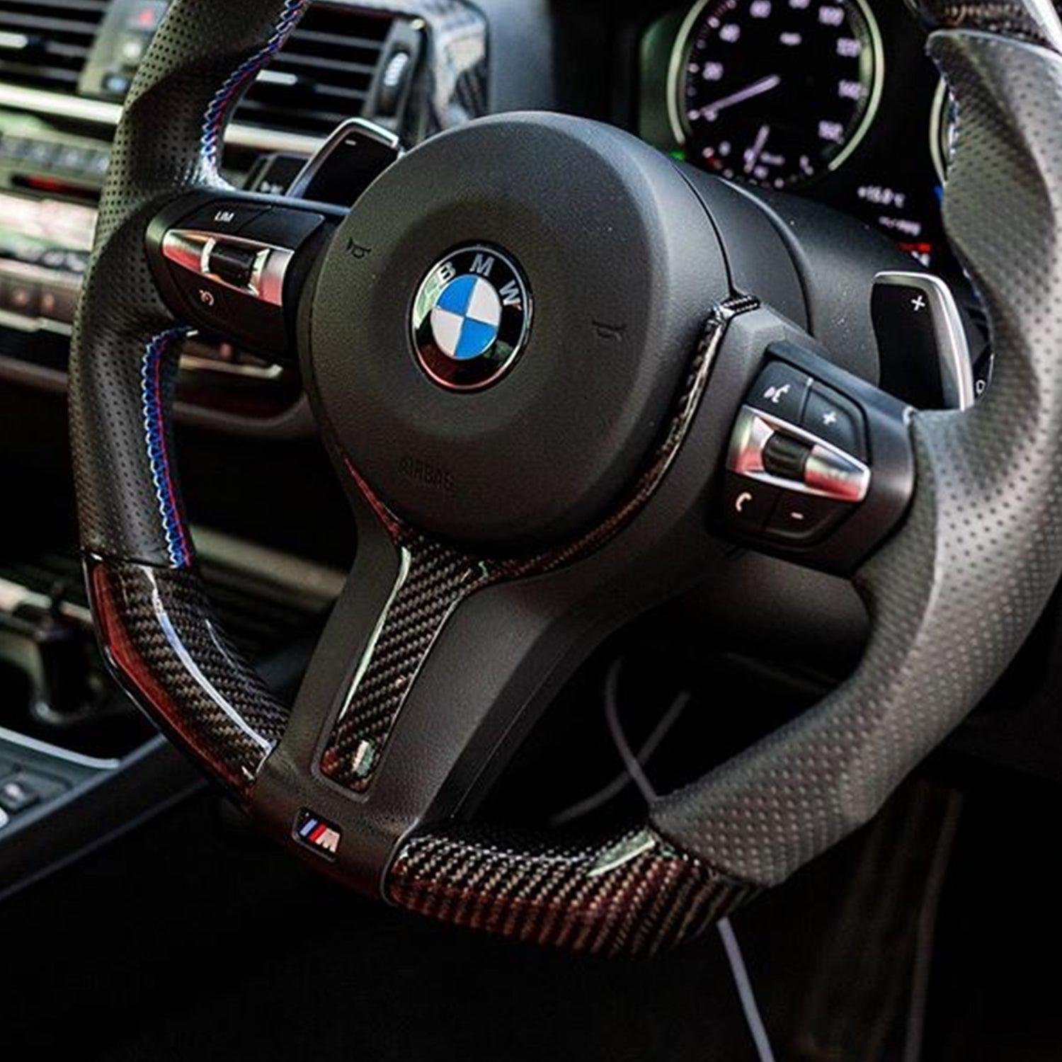 SHFT BMW M Sport Steering Wheel Trim Insert In Gloss Carbon Fibre-R44 Performance