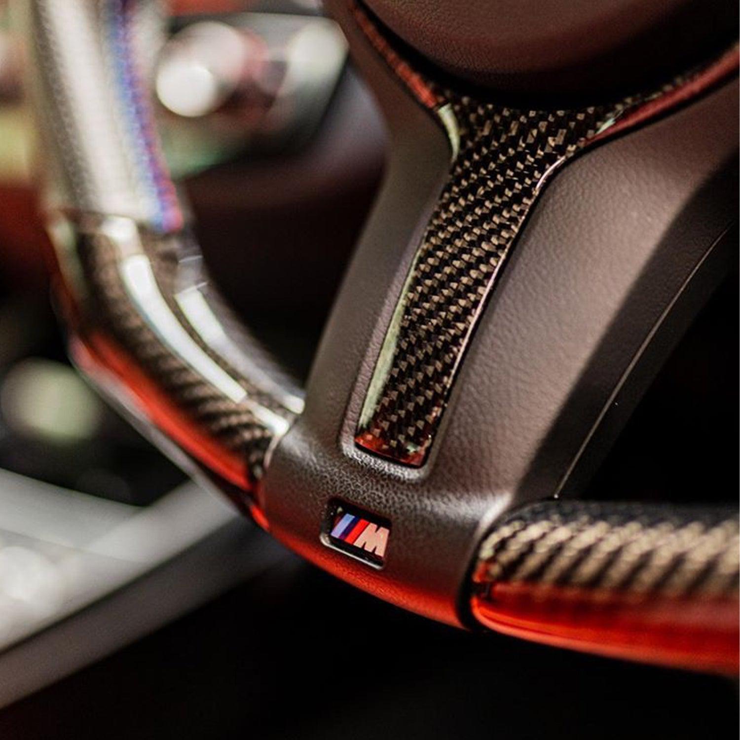SHFT BMW M Sport Steering Wheel Trim Insert In Gloss Carbon Fibre-R44 Performance