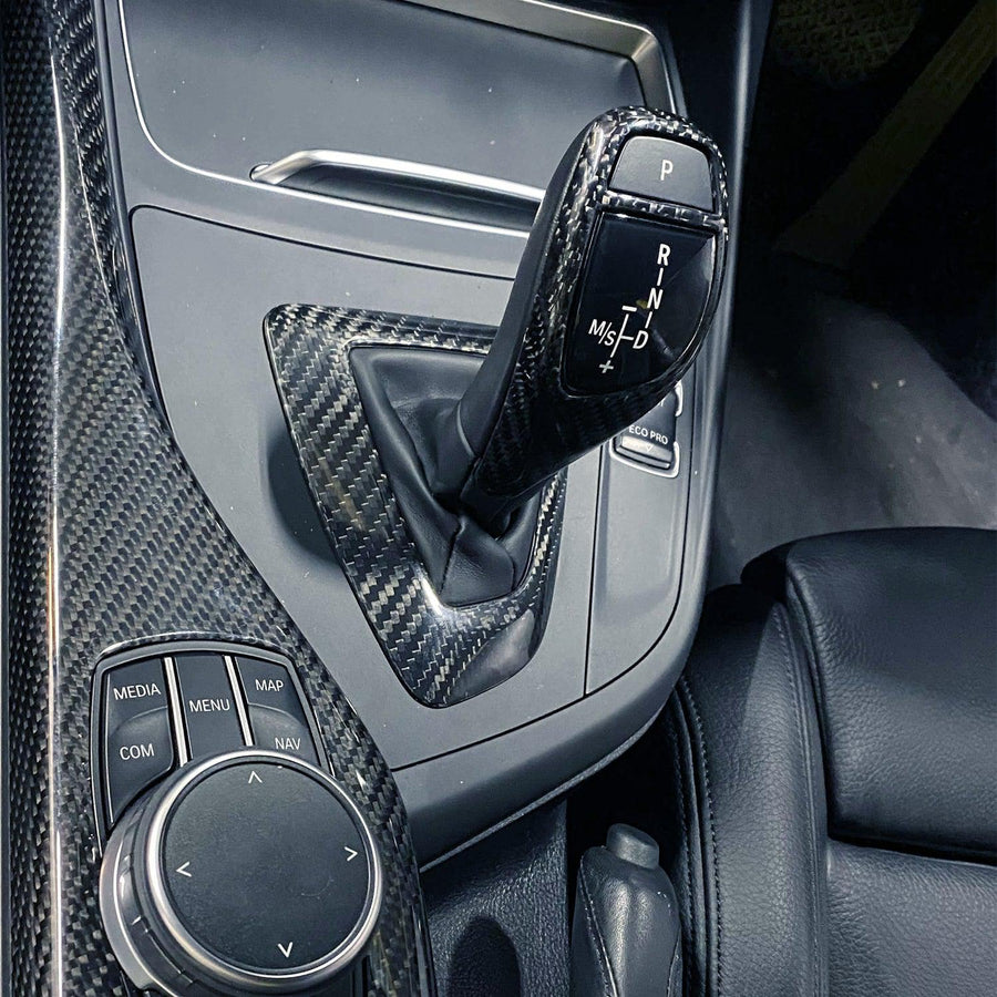 SHFT BMW M135i/M140i/M235i/M240i ZF8 Gearbox Base Trim Cover In Gloss Carbon Fibre (F20/F22 RHD)-R44 Performance