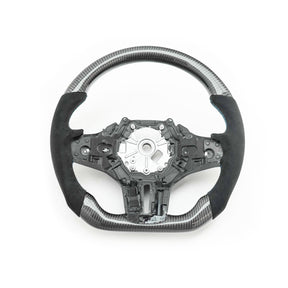 SHFT BMW M3/M4 Flat Bottom Steering Wheel In Gloss Carbon Fibre & Alcantara (G80/G82/G83)-R44 Performance