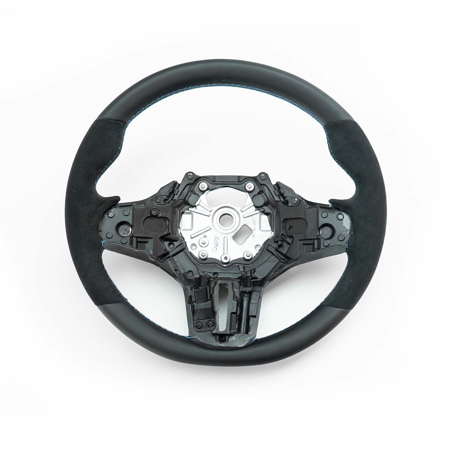 SHFT BMW M3/M4 Round Steering Wheel In Alcantara & Leather (G80/G81/G82/G83)