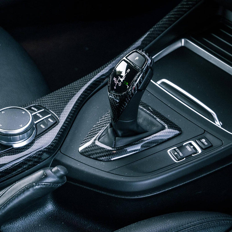 SHFT BMW ZF 8 Speed Gear Selector Cover In Gloss Carbon Fibre-R44 Performance