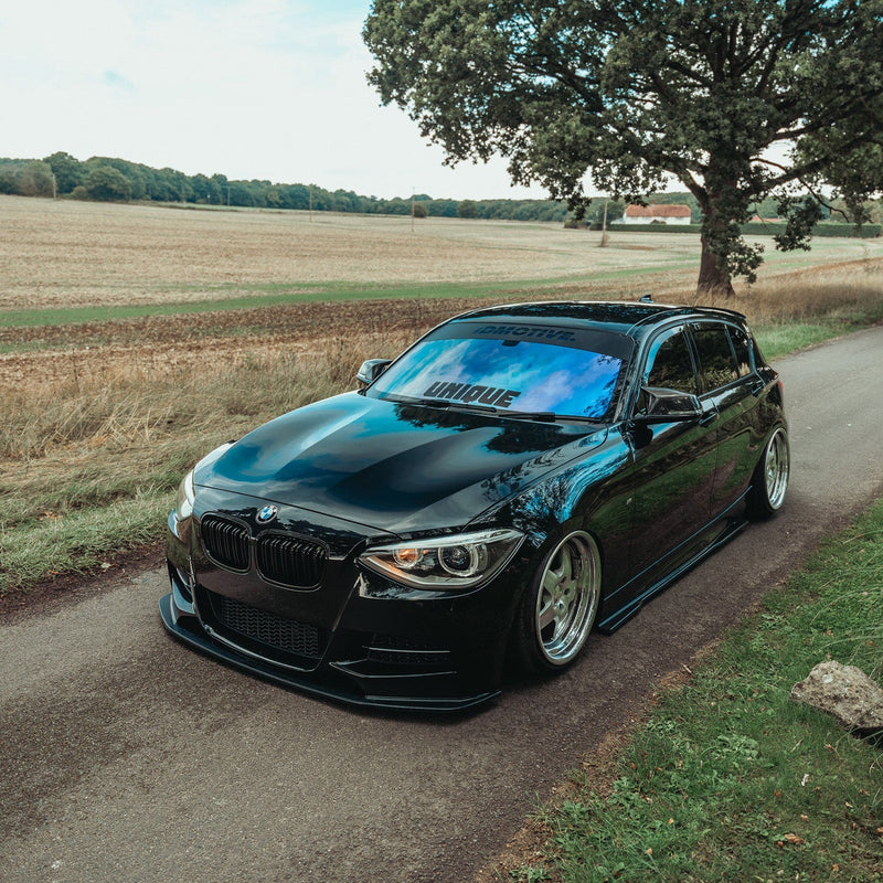 ZAERO Design BMW 1 Series Pre-LCI Gloss Black Front Splitter Fitted