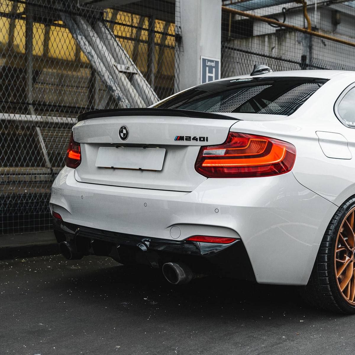 Bmw Custom Rear Diffuser ZAERO Design BMW F22 M235i M240i Gloss Black Rear Diffuser
