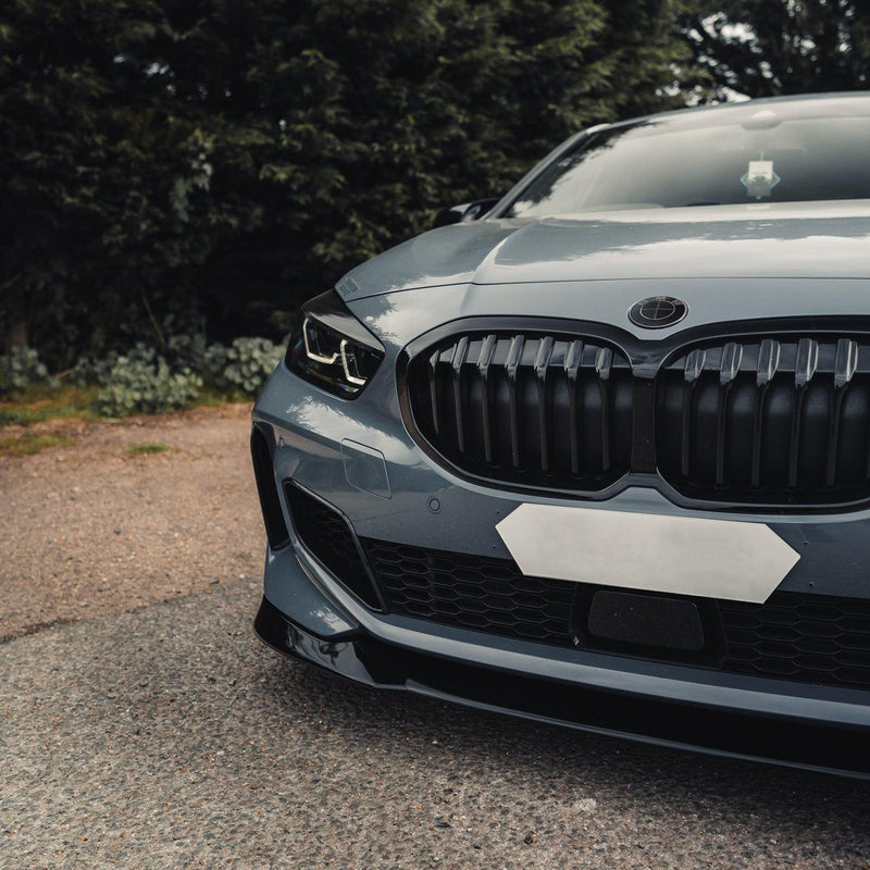 ZAERO Design BMW F40 M135i Gloss Black Front Splitter Fitted